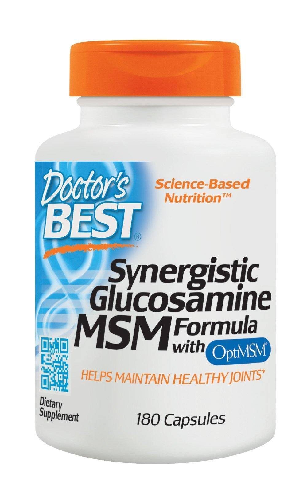 Doctor's Best Synergistic Glucosamine MSM Formula Supplement - 180 Capsules