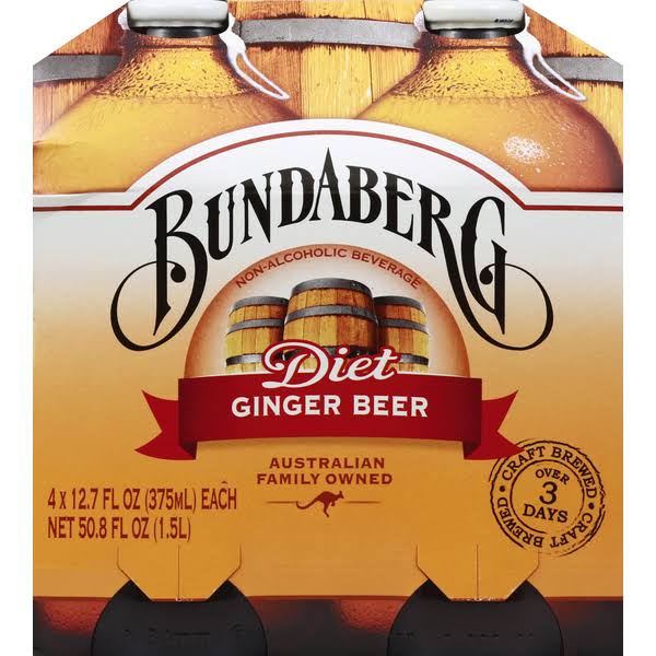 Bundaberg Diet Ginger Beer, 12.7 fl oz (Pack of 4)
