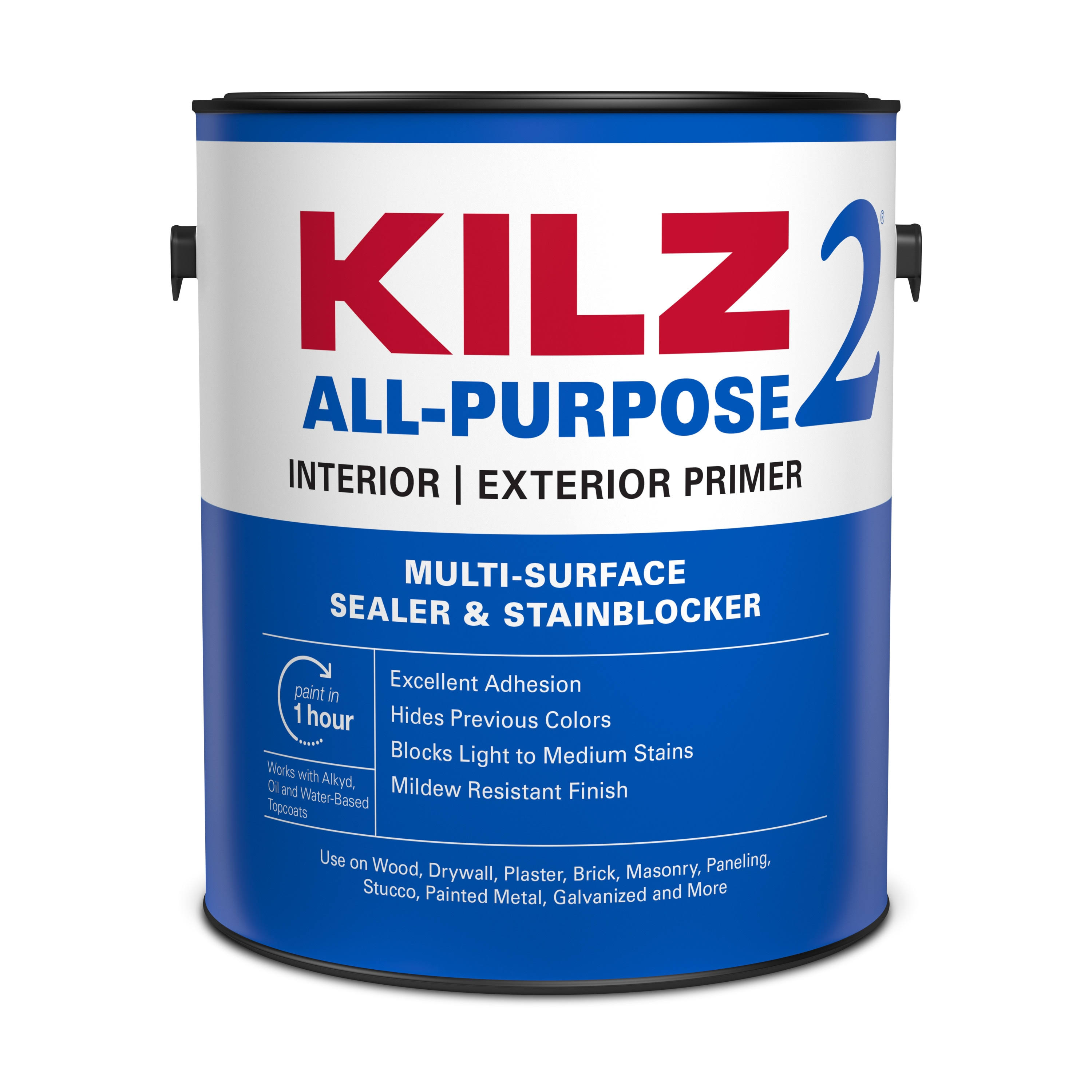 Kilz 2 Water-Based Multi-Purpose Latex Primer and Sealer - White, 1gal