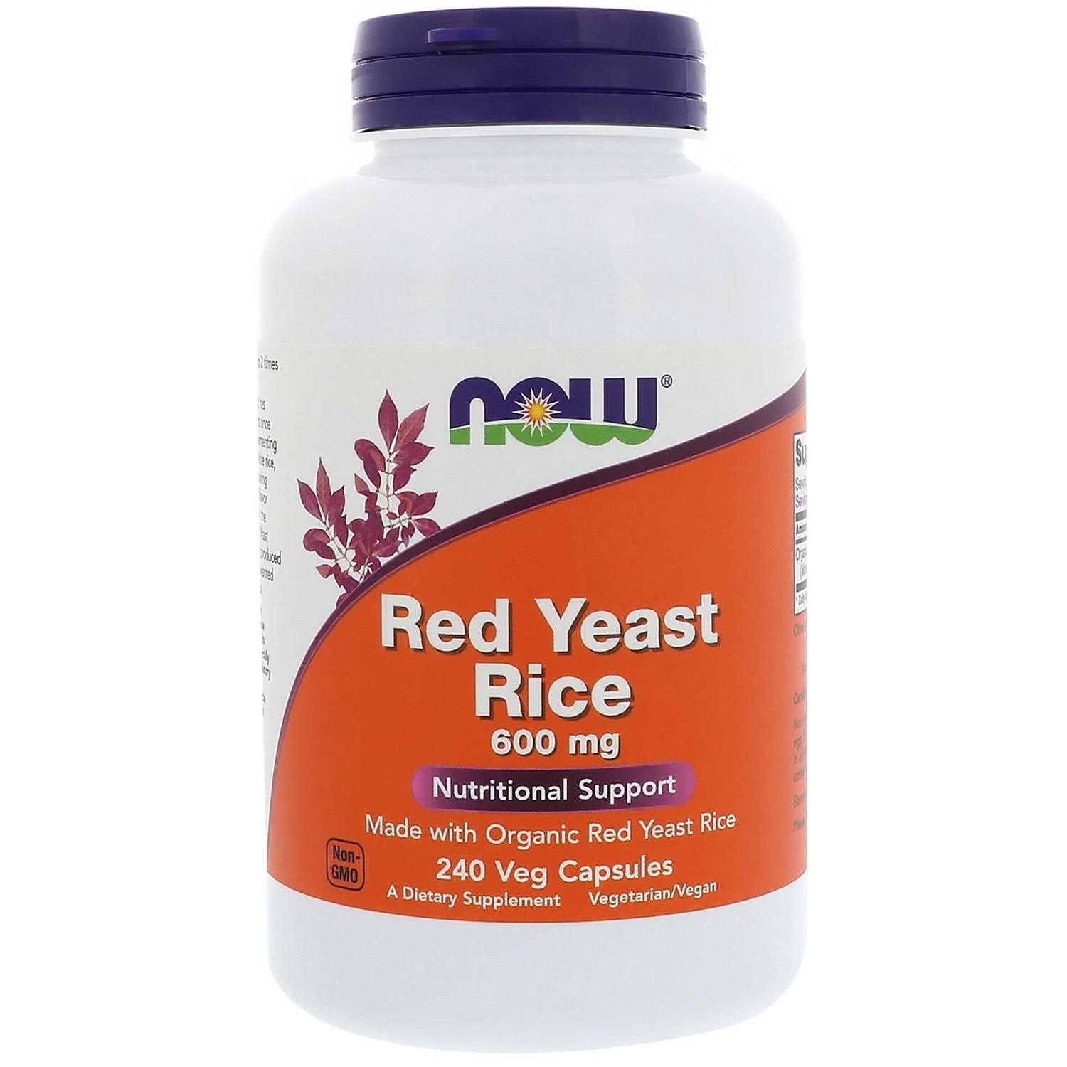 NOW Foods Red Yeast Rice 600 mg 240 Veg Capsules