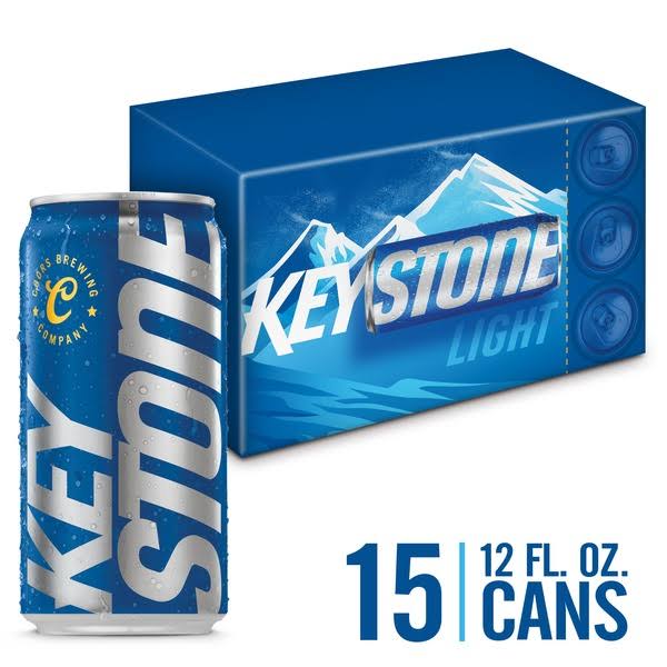 Keystone Light Beer - 15 pack, 12 fl oz cans