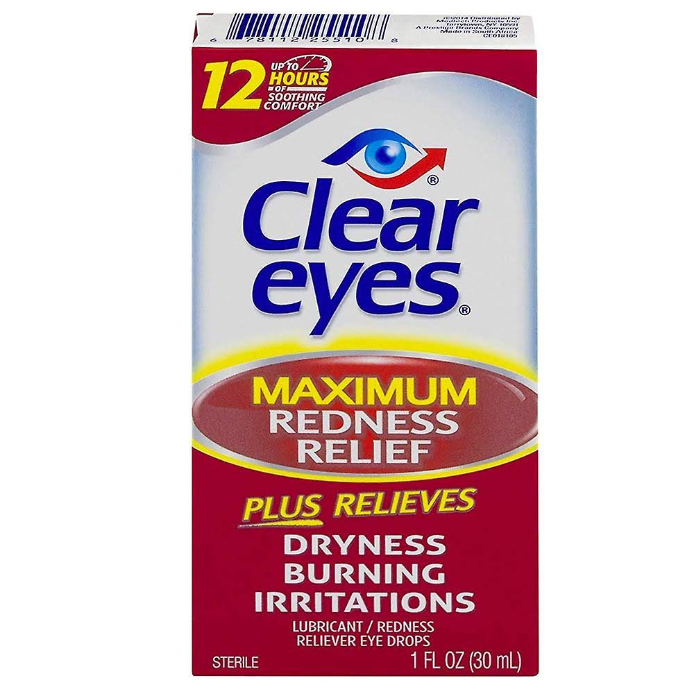 Clear Eyes Sterile Lubricant Redness Reliever Eye Drops - 1oz