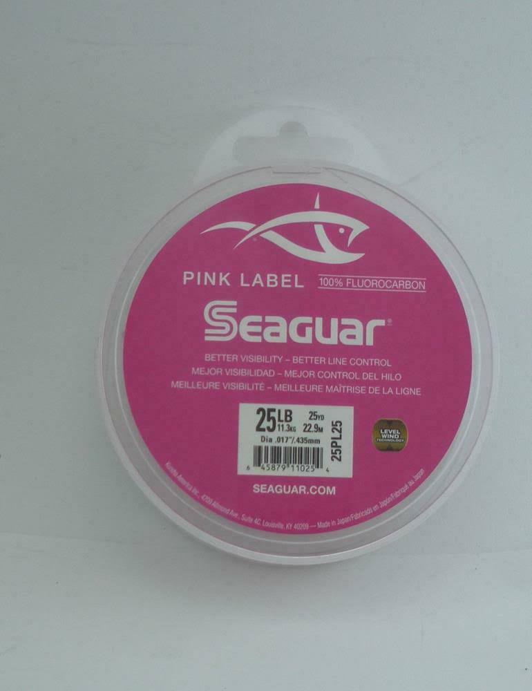 Seaguar 100 Fluorocarbon Line Spool Label Striper Leader - Pink, 25lb, 25yd