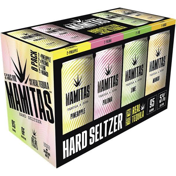 Mamitas Hard Seltzer, Assorted, 8 Pack - 8 pack, 355 ml cans