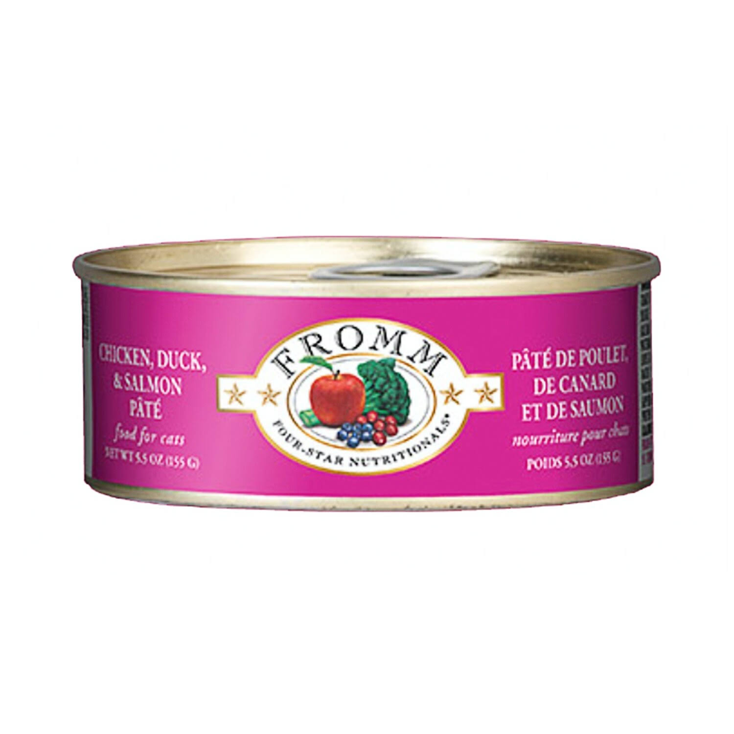 Fromm Four-Star Chicken, Duck & Salmon Pate Canned Cat Food-5.5 oz