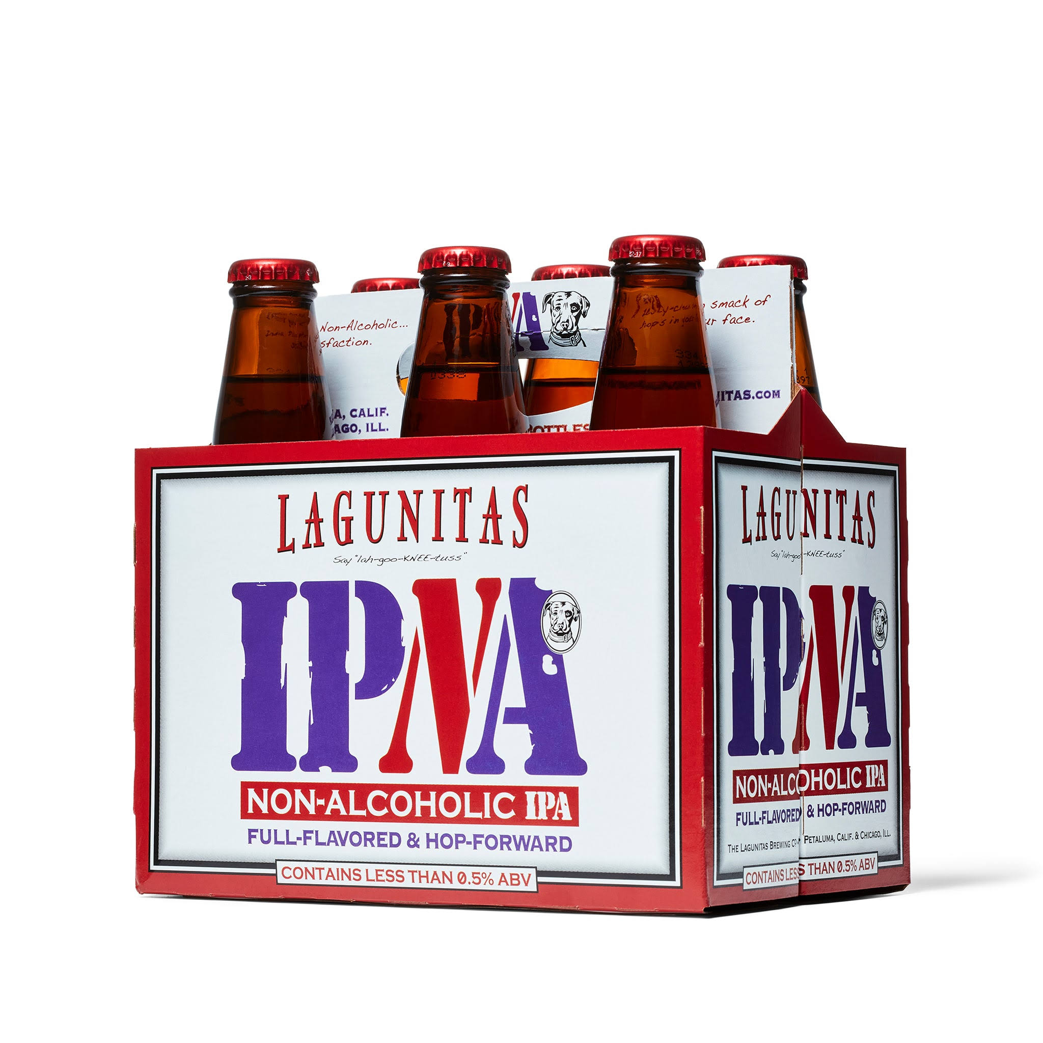 Lagunitas Beer, IPA, Non-Alcoholic - 6 bottles