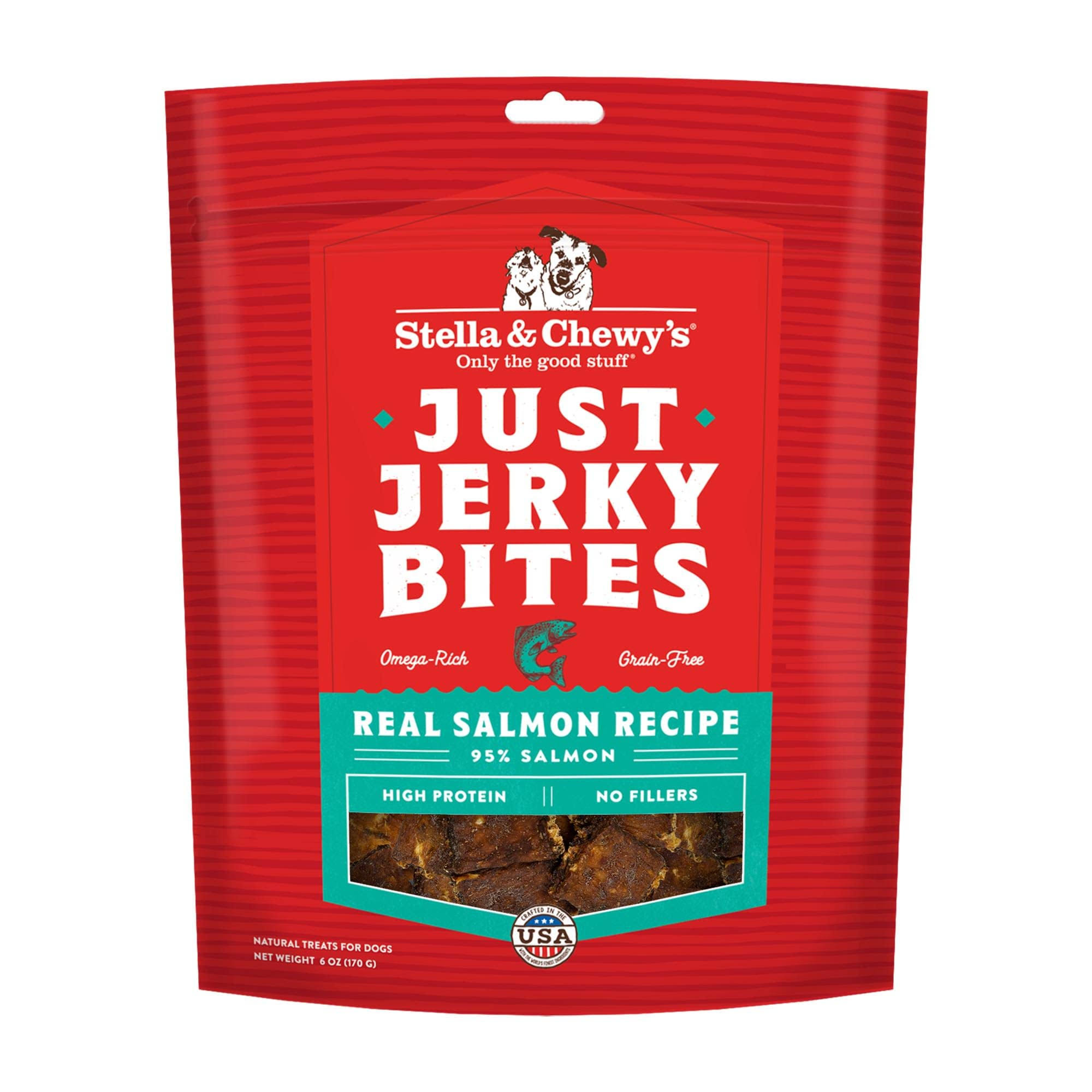 Stella & Chewy's Just Jerky Bites Real Salmon Recipe Dog Treats, 6 oz. Bag
