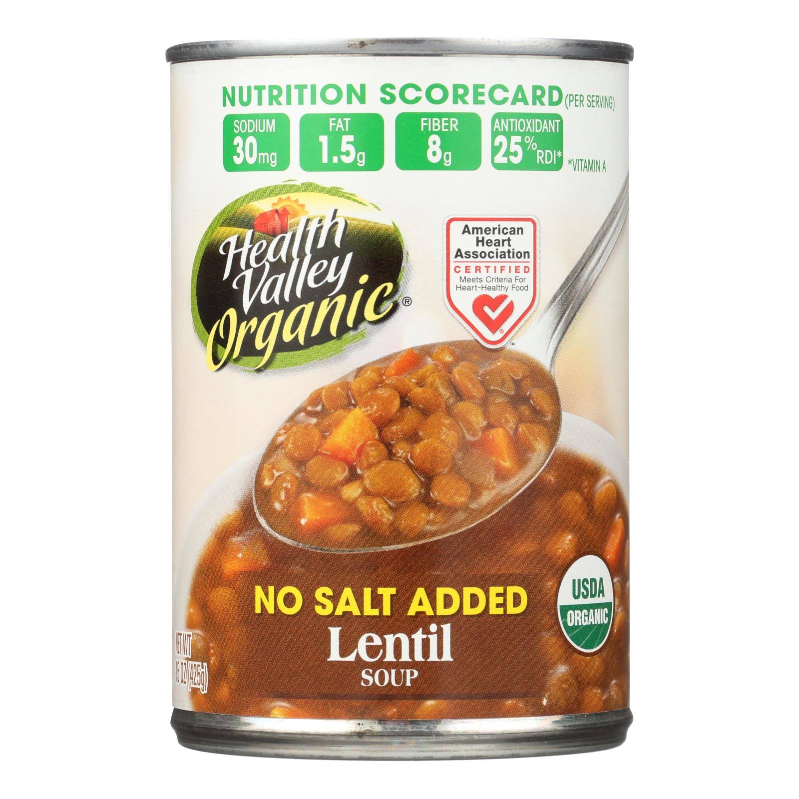 Health Valley: No Salt Organic Lentil Soup, 15 Oz