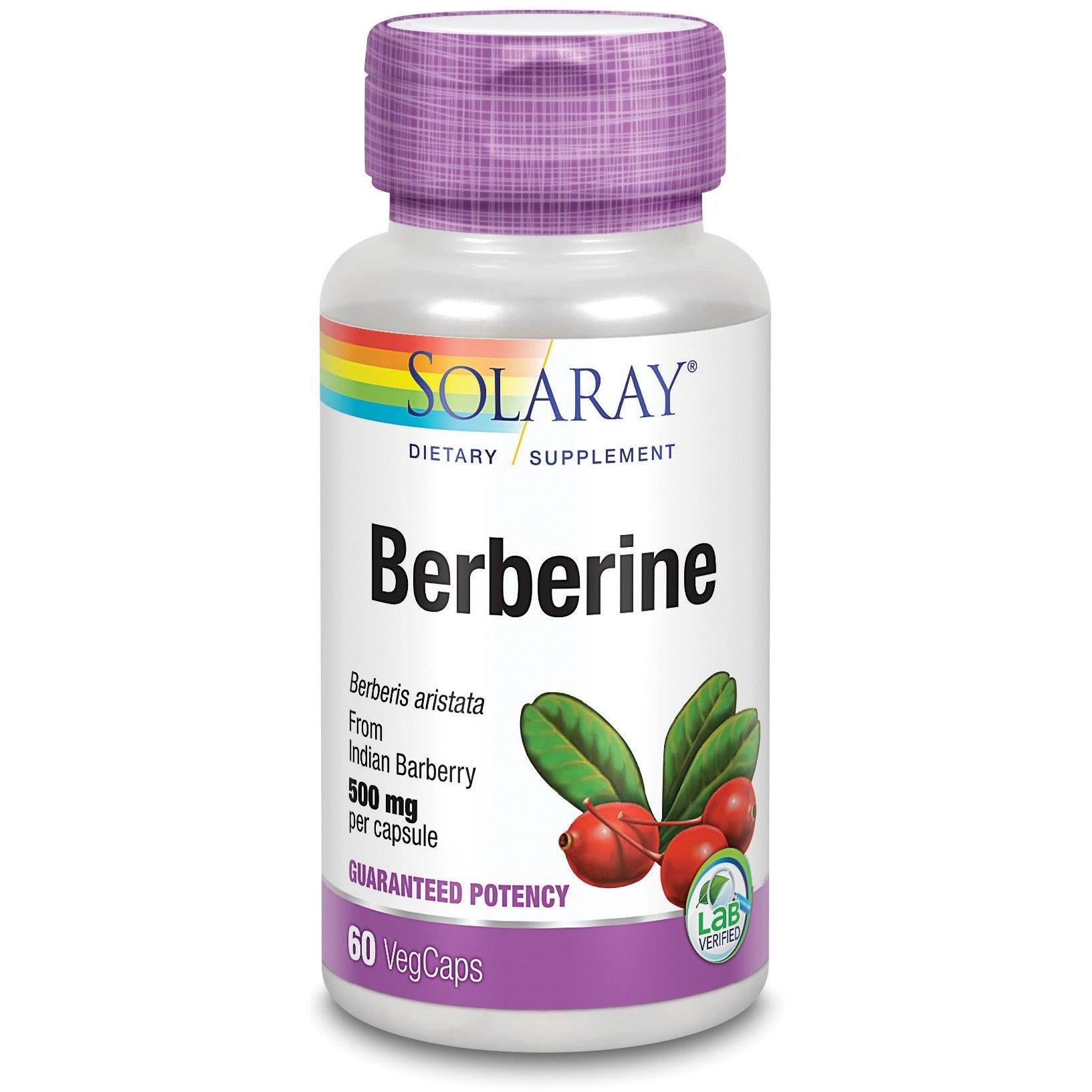 Solaray Berberine Supplement - 500mg, 60 VegCaps