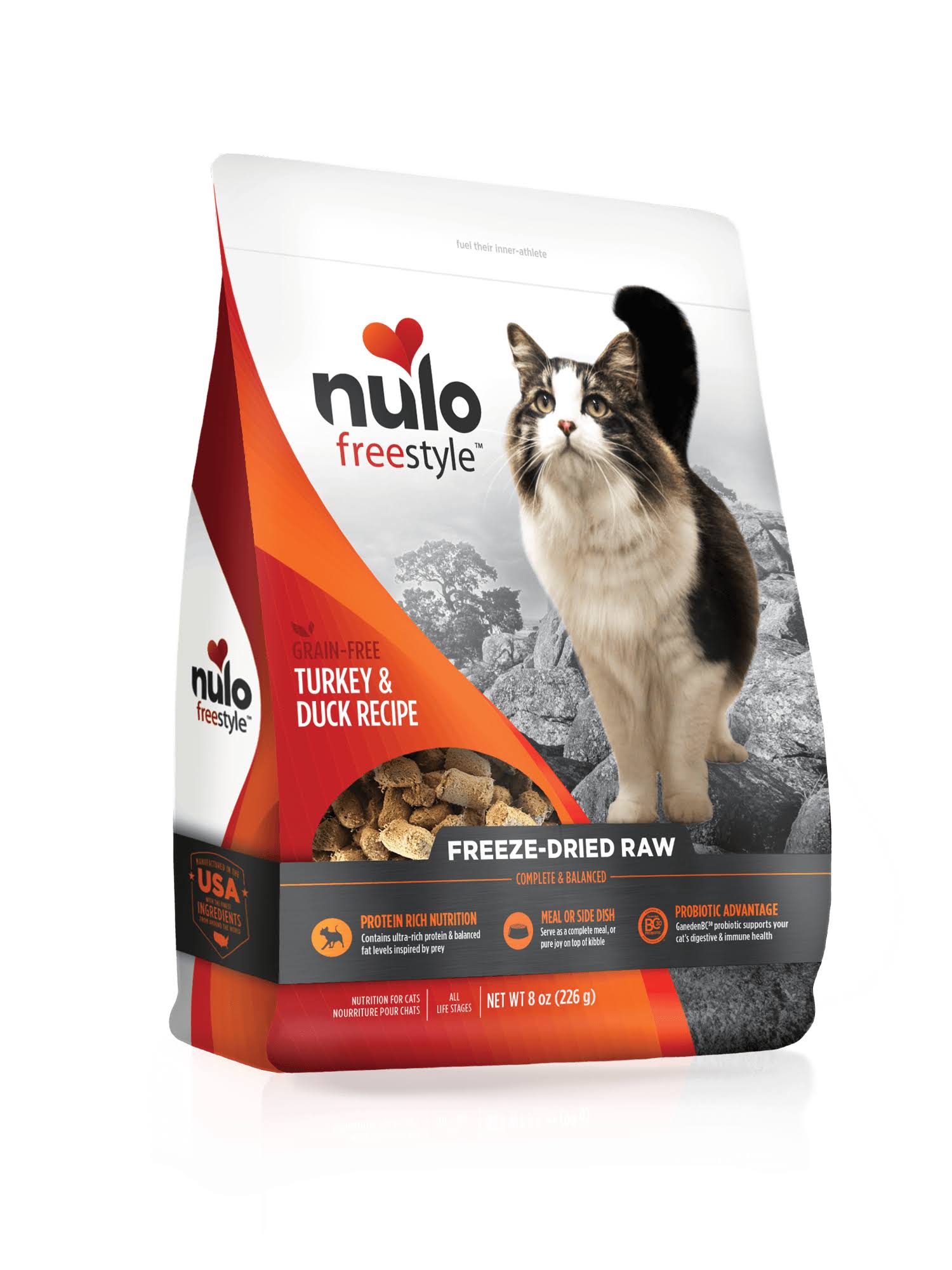 Nulo Freestyle Turkey & Duck Freeze-Dried Raw Cat Food, 8-oz