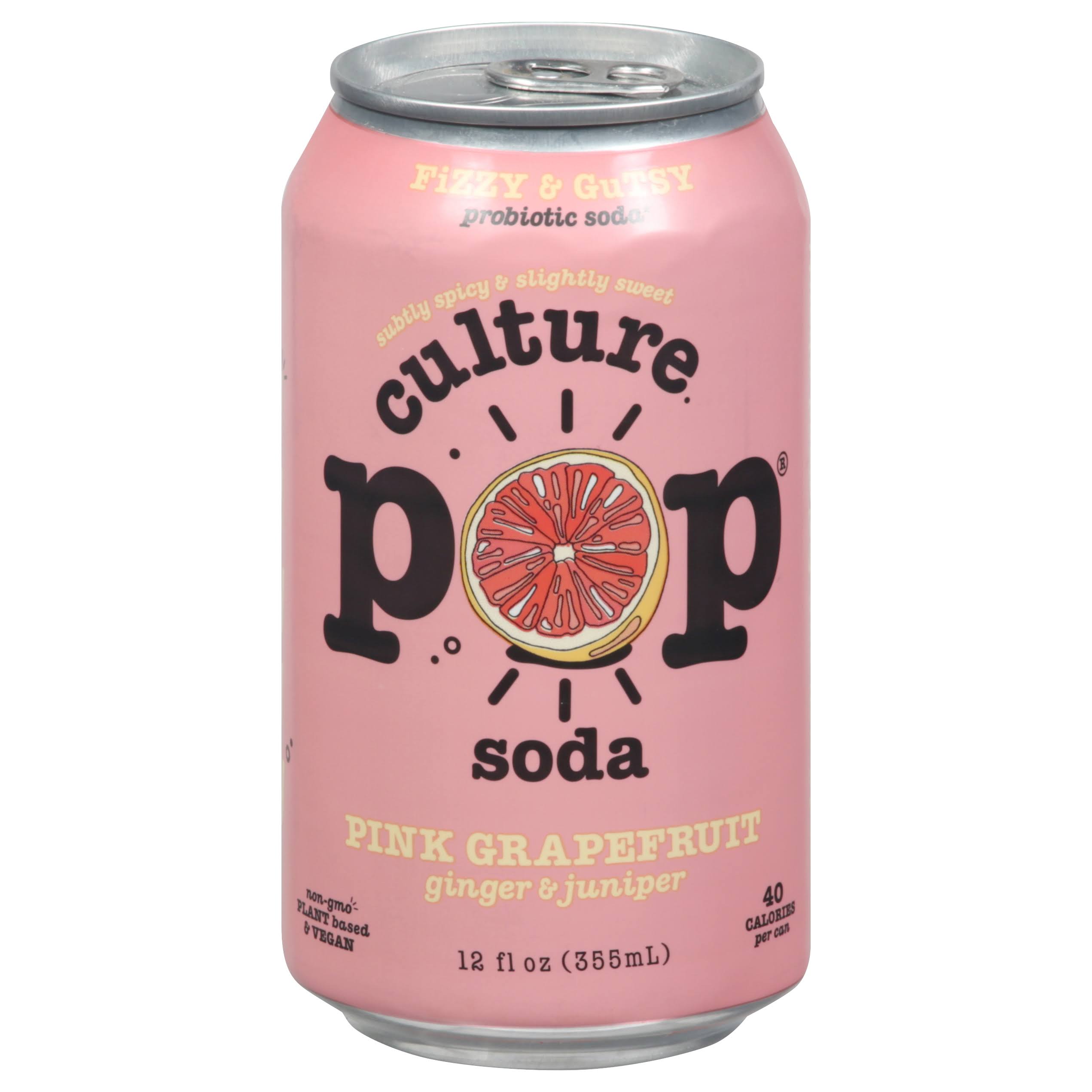 Culture Pop Pink Grapefruit Soda - 12 fl oz