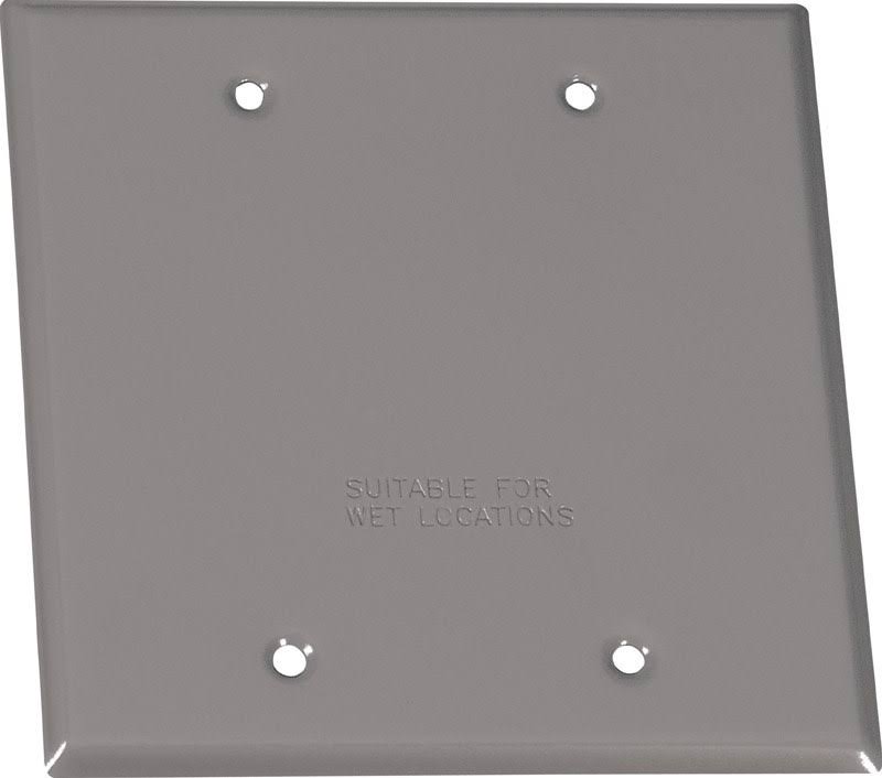 Sigma Electric 2-Gang Rectangular Stamped Cover - Grey