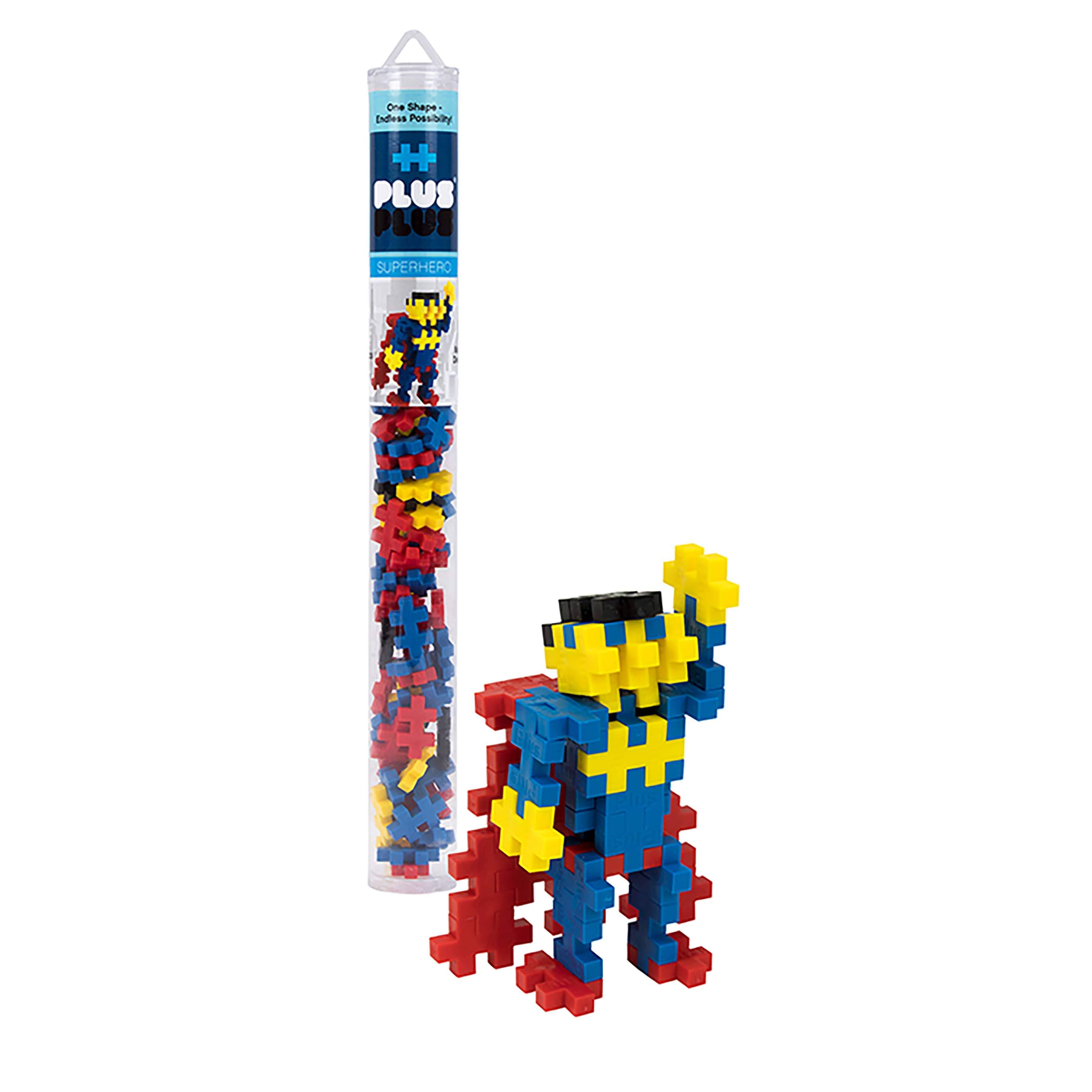 PLUS PLUS - Superhero - 70 Piece Tube Construction Building Stem/Steam Toy Kids Mini Puzzle Blocks