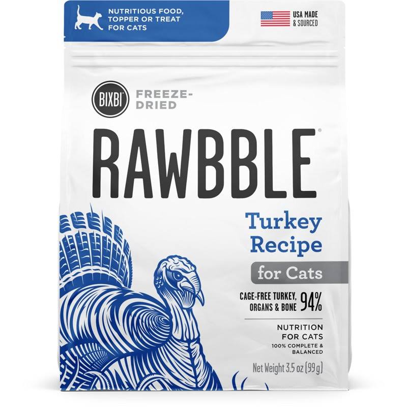 Bixbi Rawbble Turkey Recipe Freeze-Dried Cat Food, 3.5-oz