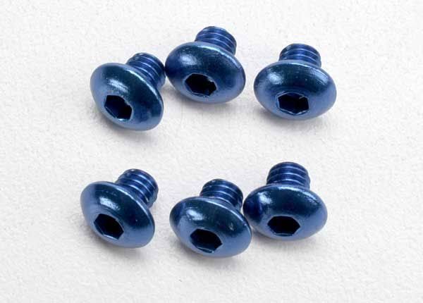 Traxxas 3940 Blue Aluminum Hex-Drive Button-Head Machine Screws, 4x4mm