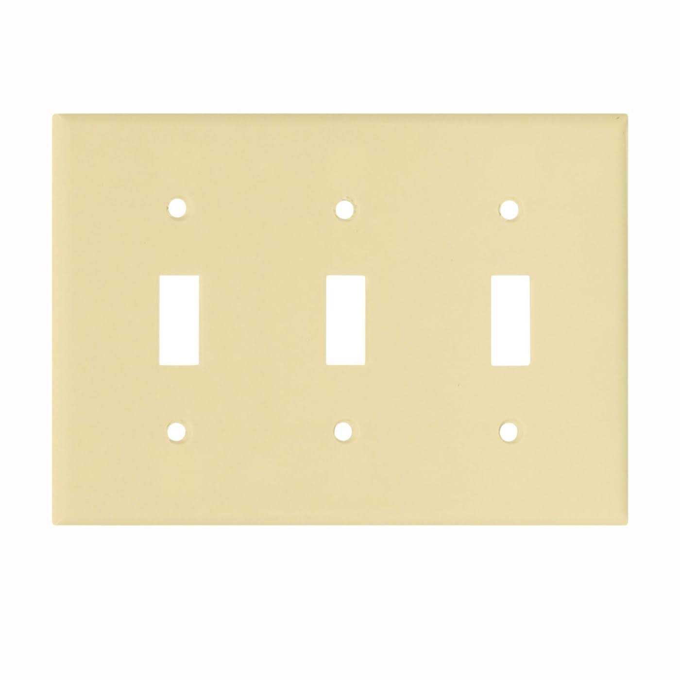 Toggle Switch Cover Wall Plate - Ivory, 3 gang