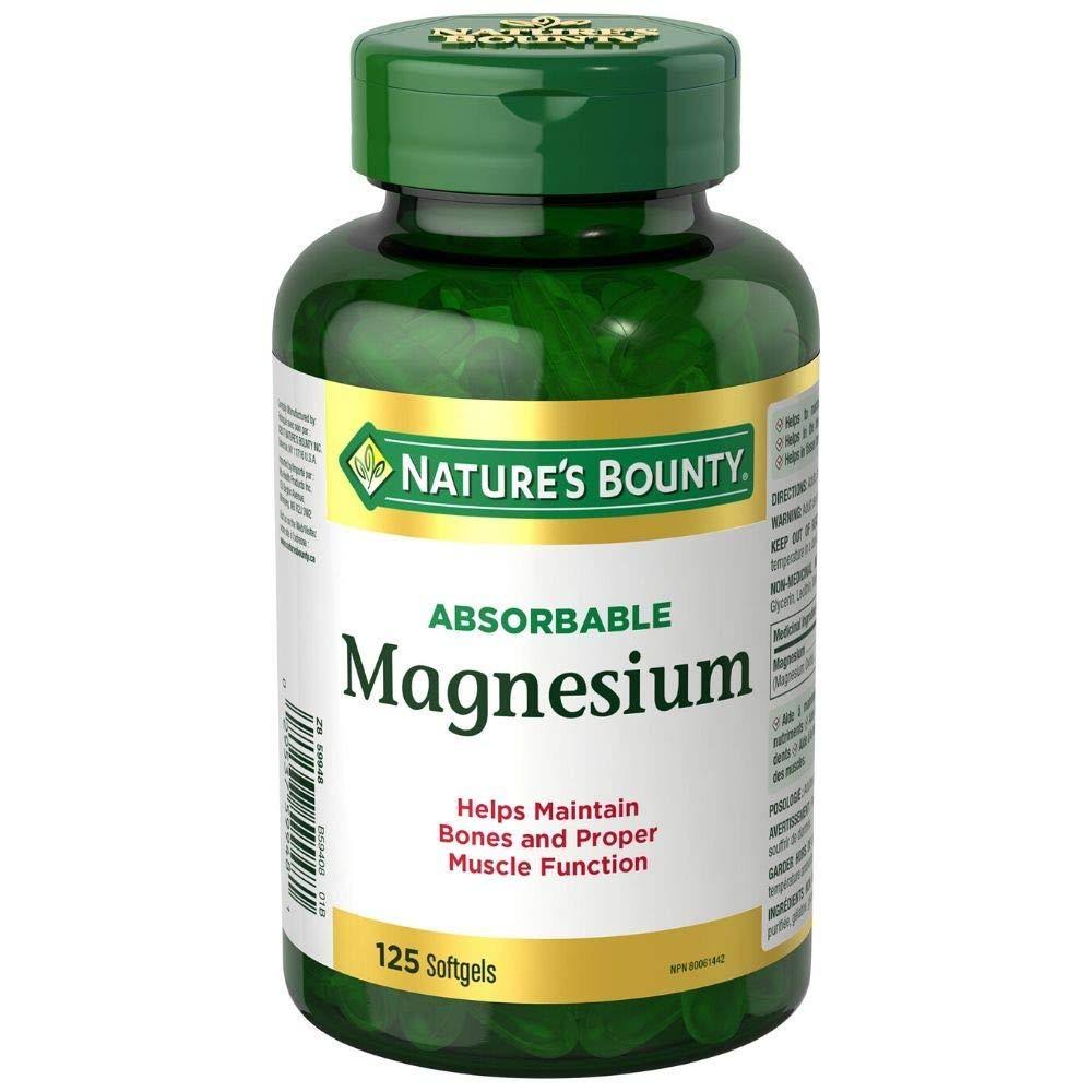 Nature's Bounty Magnesium Supplement - 125 Capsules