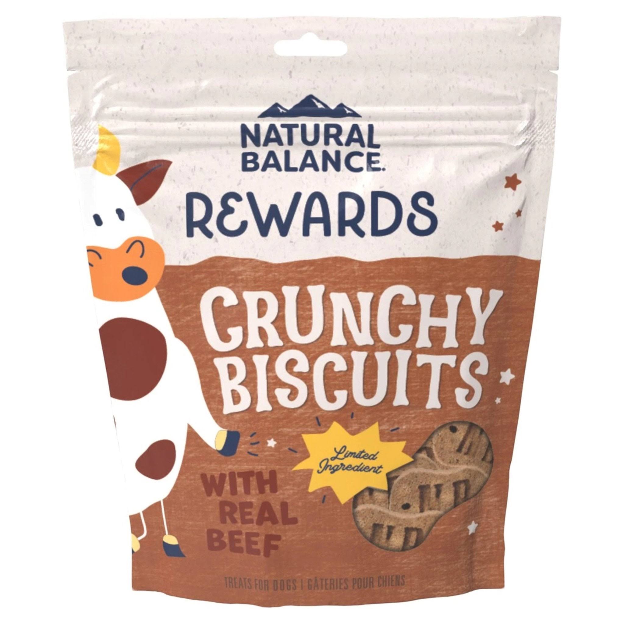 Natural Balance Rewards Crunchy Biscuits Beef Dog Treats, 14-oz