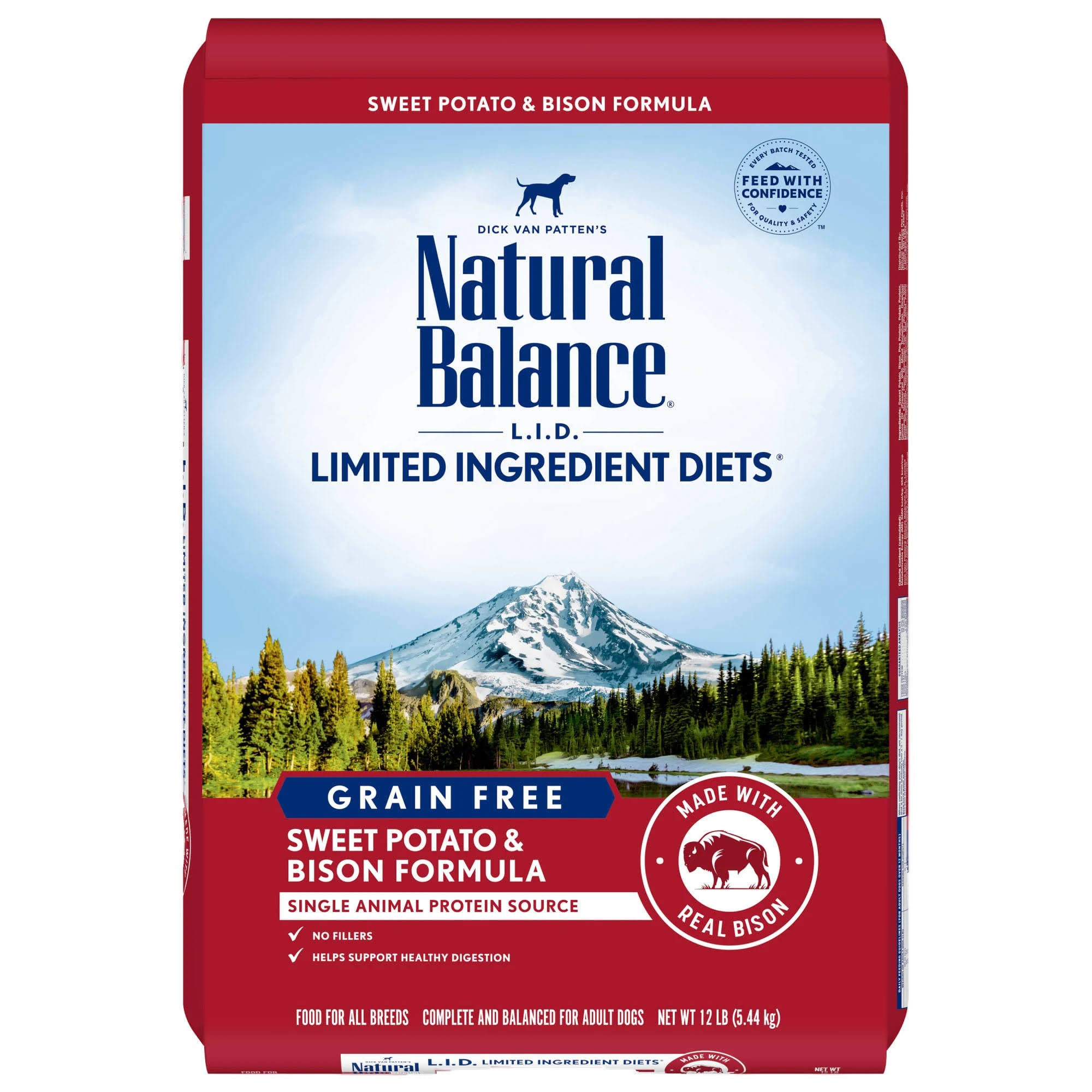 Natural Balance L.I.D. Grain-Free Sweet Potato & Bison Dog Food 12 lbs