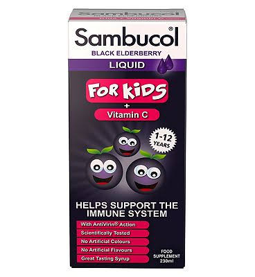 Sambucol Black Elderberry Liquid Extract Vitamin Supplement - 230ml, for Kids