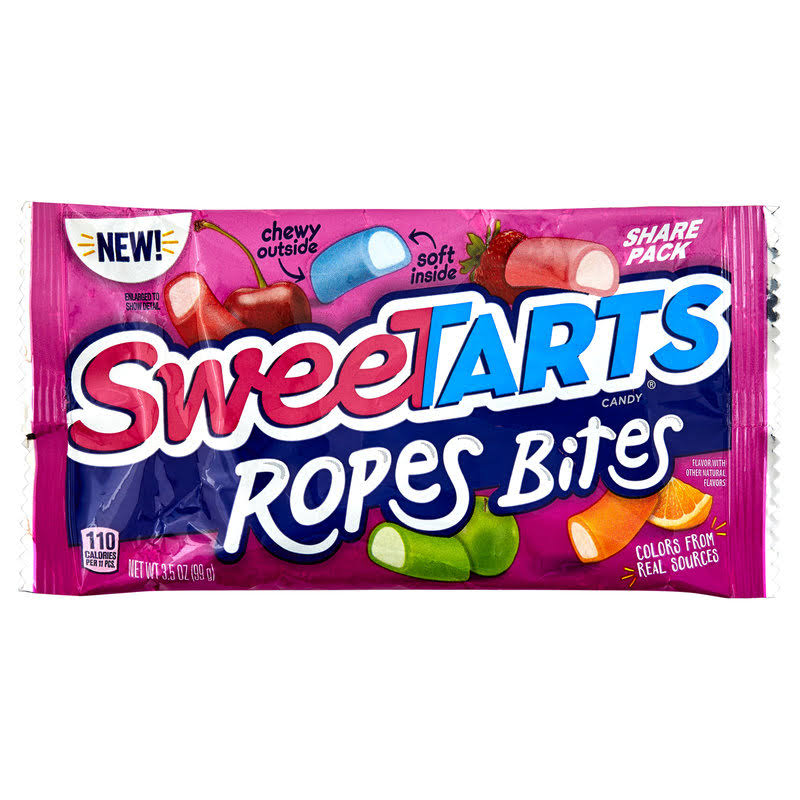 Sweetarts Candy, Assorted, Ropes Bites, Share Pack - 3.5 oz