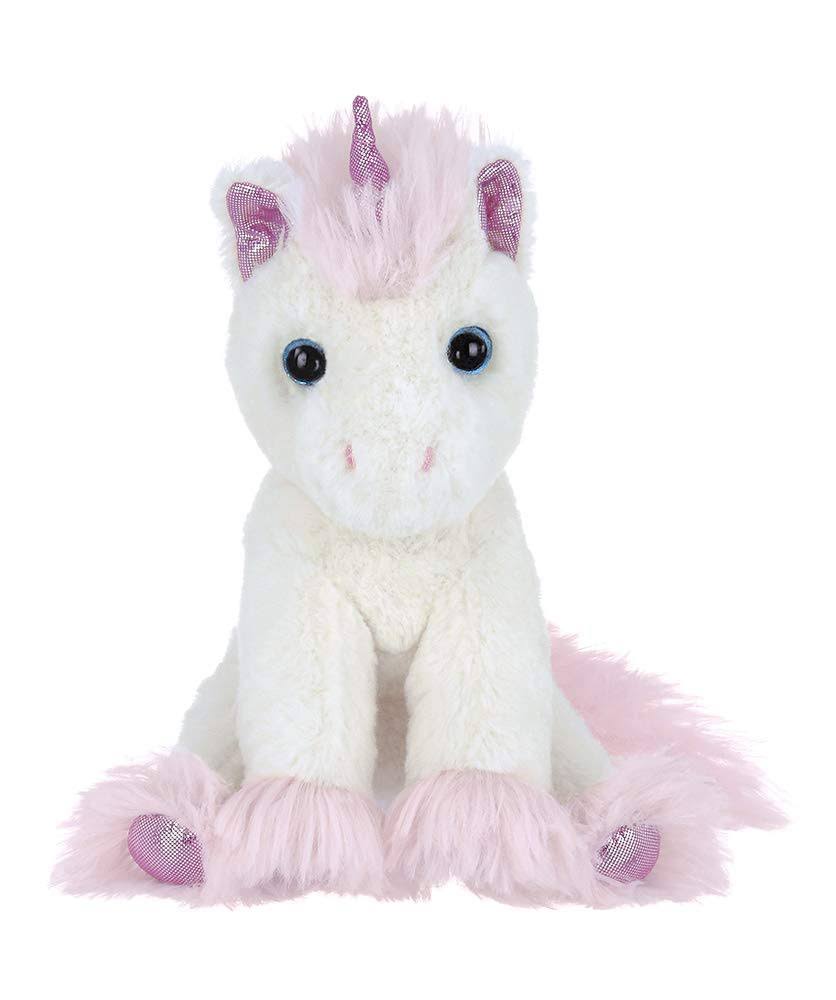 Bearington Lil' Dreamer White and Pink Plush Stuffed Animal Unicorn, 8