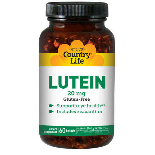Country Life Lutein - 20 mg, 60 softgels