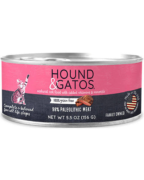 Hound & Gatos Original Paleolithic Diet Formula Grain-Free Canned Cat Food, 5.5-oz