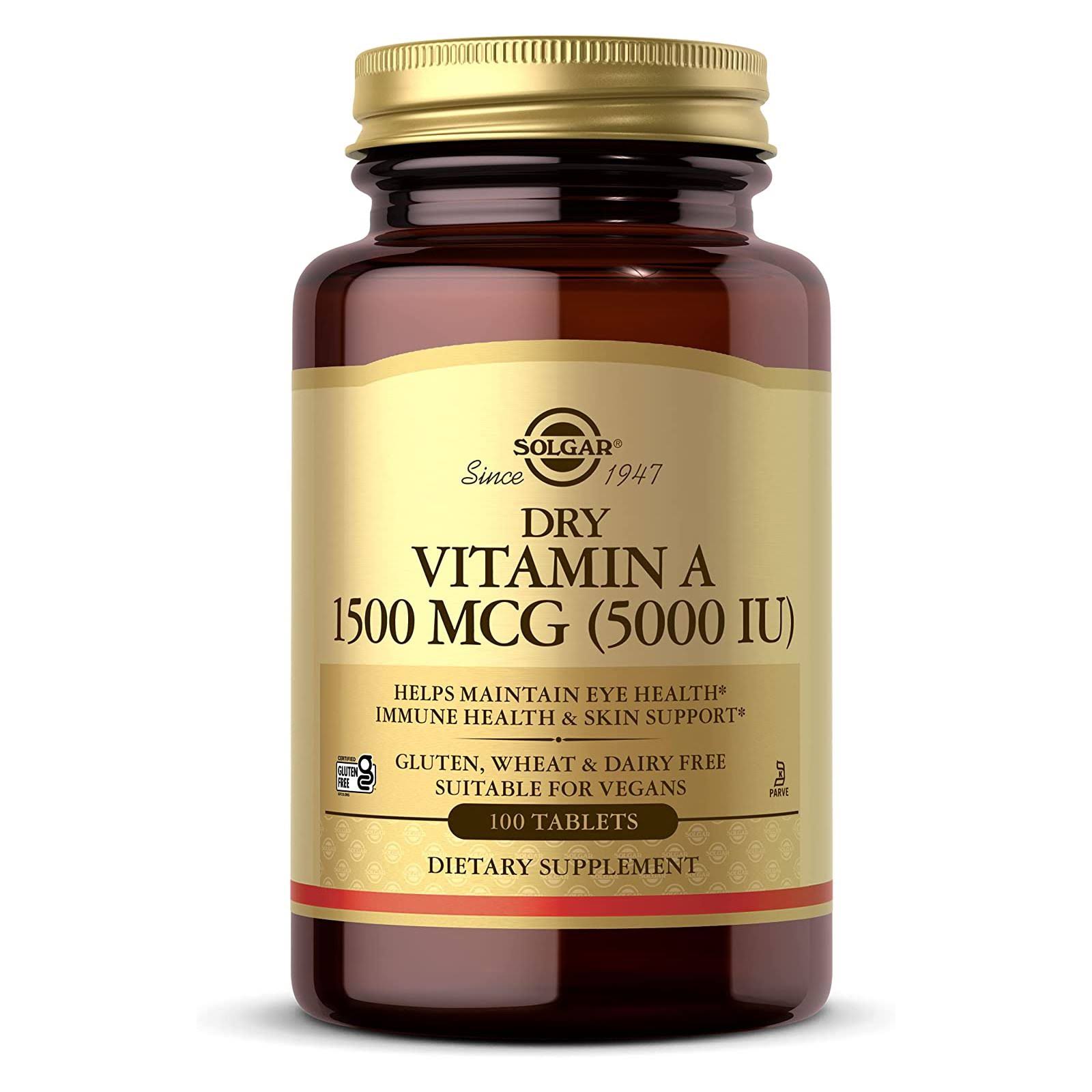 Solgar Dry Vitamin A Dietary Supplement - 100 Tablets