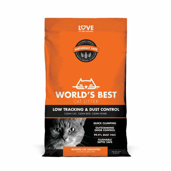 World's Best Low Tracking & Dust Control Unscented Cat Litter - 8 lb