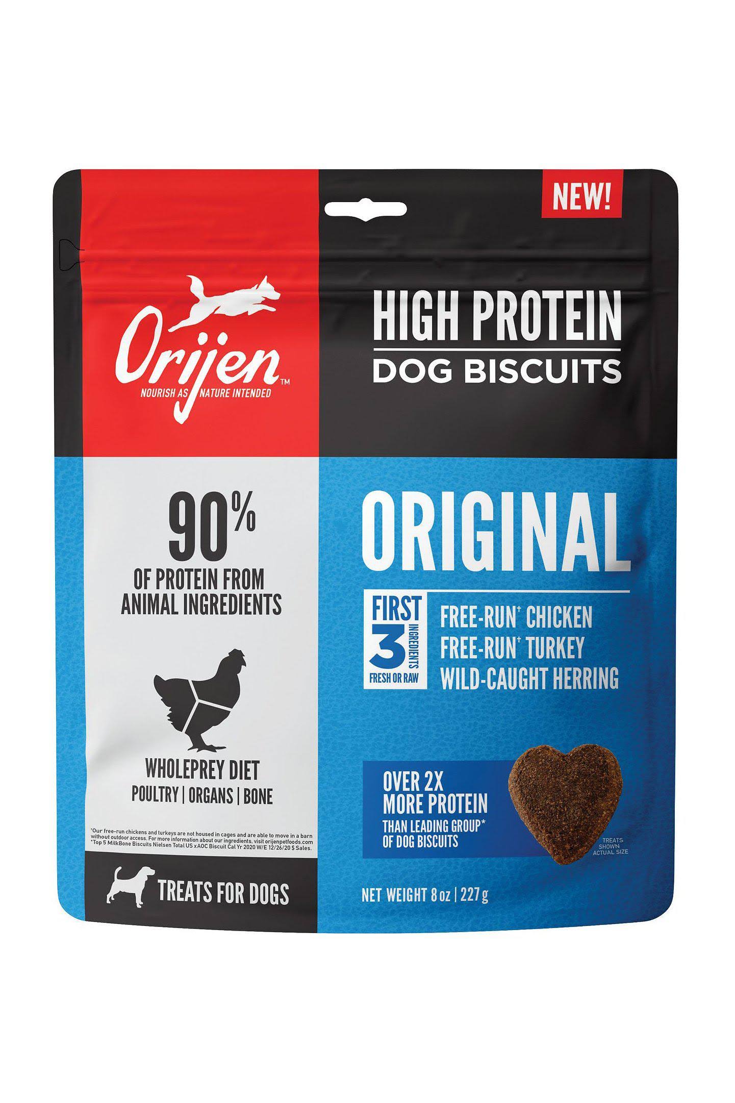 Orijen High Protein Dog Biscuit Treats, Original - 8 oz