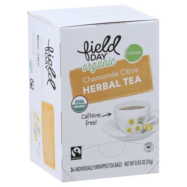 Field Day Herbal Tea, Organic, Chamomile Citrus, Tea Bags