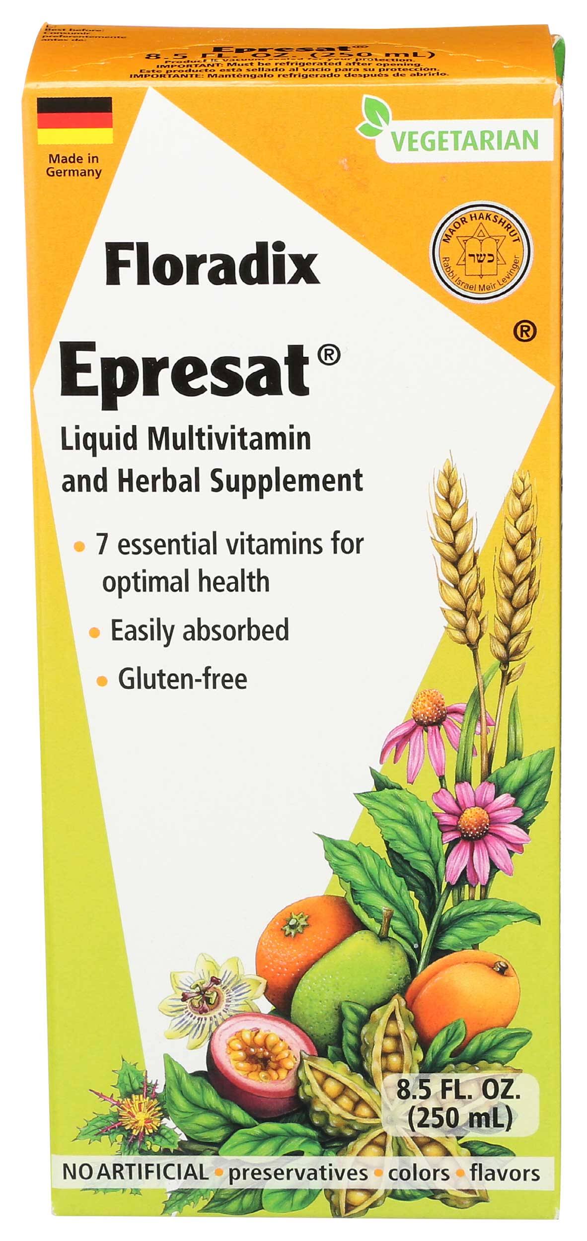 Floradix Epresat Liquid Vegetarian Multivitamin - 8.5 fl. oz.