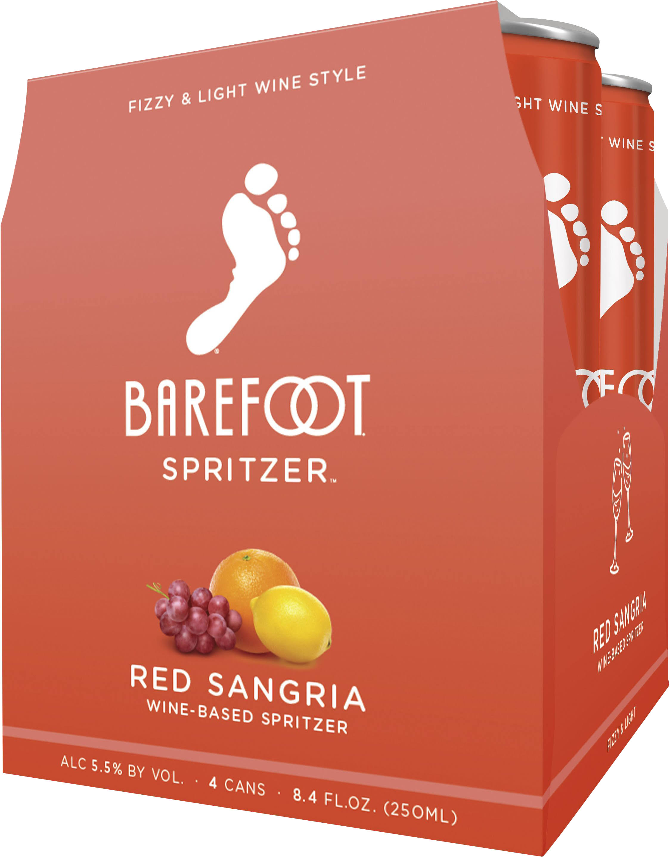 Barefoot Spritzer Red Sangria - 4 pack, 8.4 fl oz cans