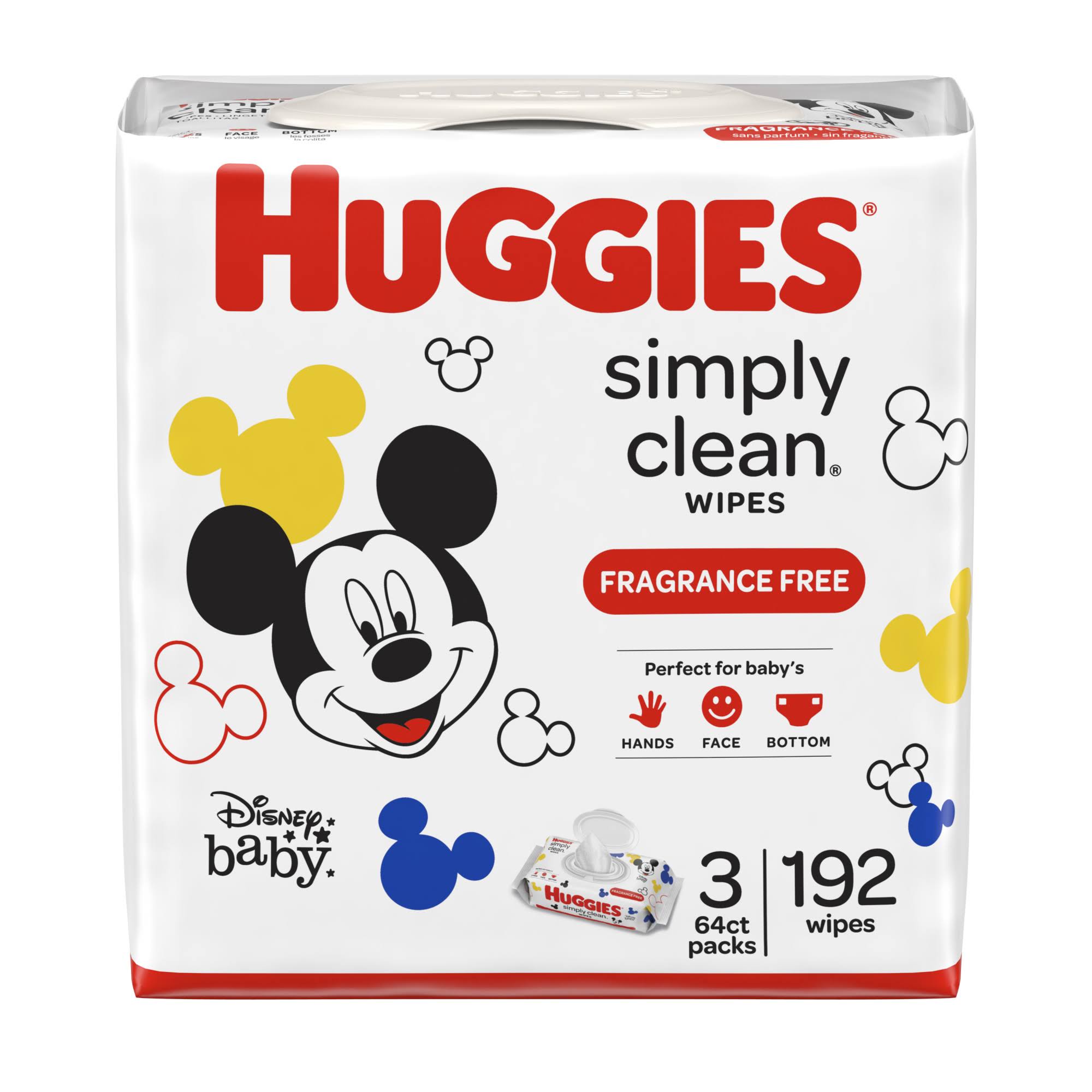 Huggies Simply Clean Fragrance-Free Baby Wipes - 193 Wipes, 3 Packs