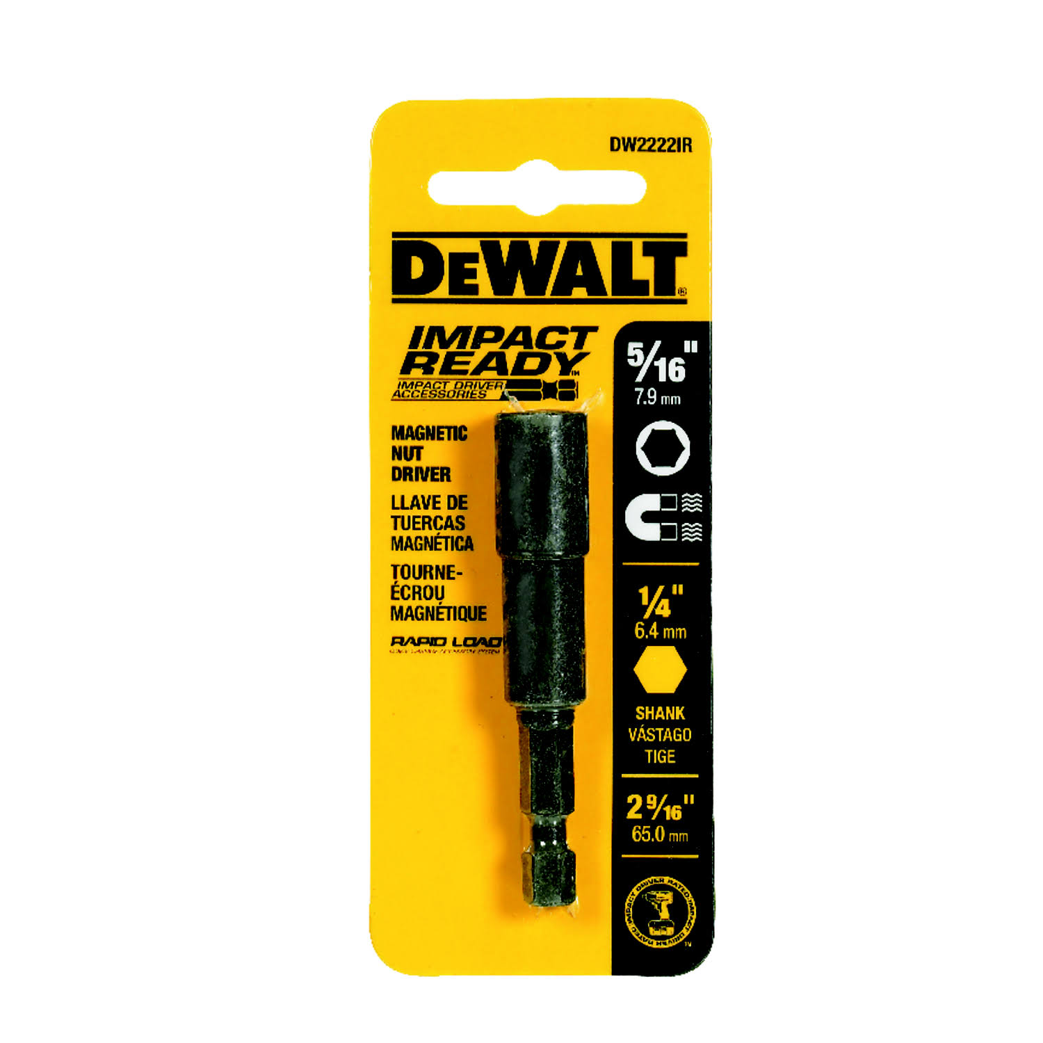 Dewalt Impact Ready Magnetic Nut Driver - 5/16" x 2-9/16"