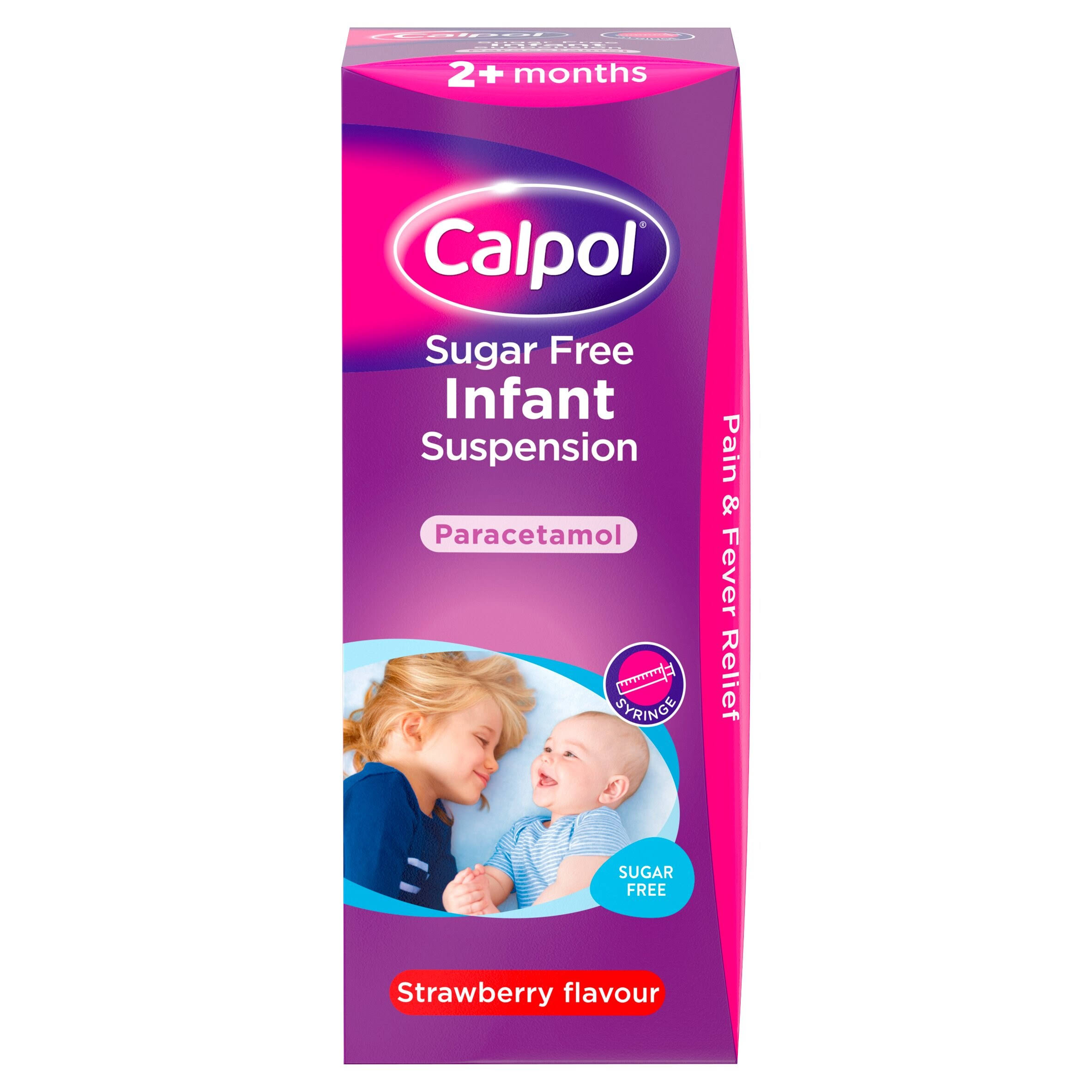 Calpol Sugar Free Infant Suspension Paracetamol - Strawberry Flavour, 2 Plus Months, 200ml