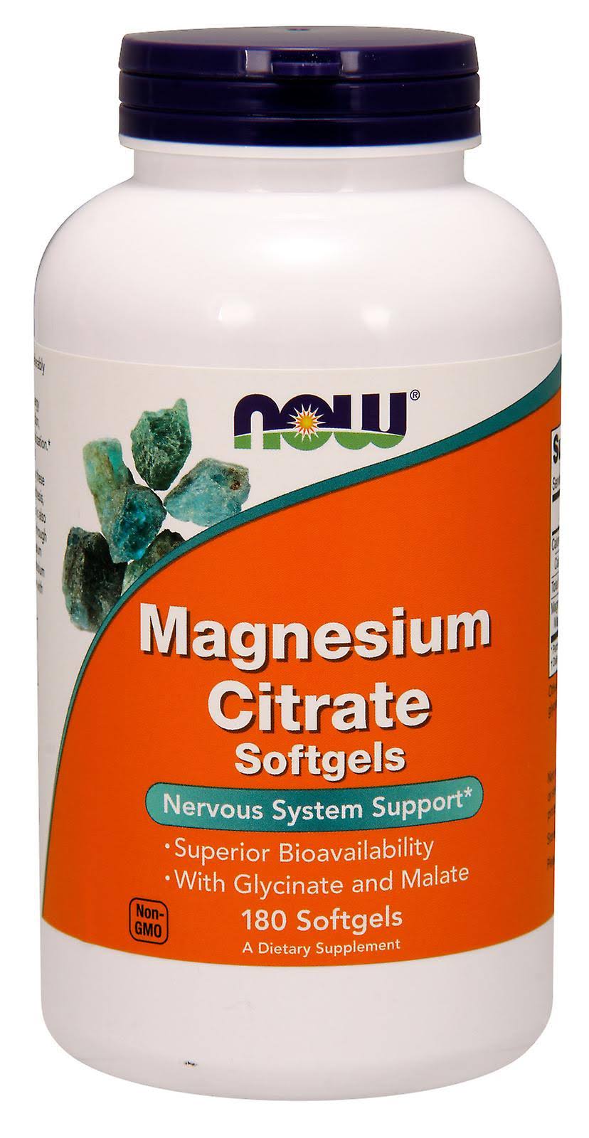 Now Foods Magnesium Citrate Supplement - 180 Softgels