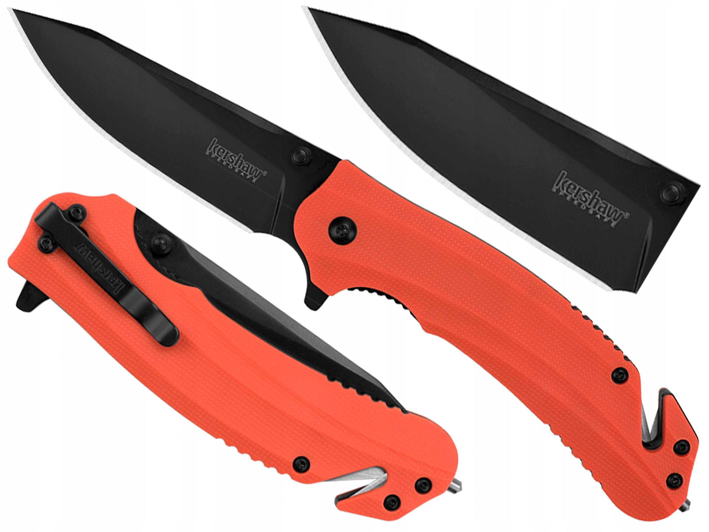 Kershaw Barricade Survival Assisted Folding Knife - Orange and Black