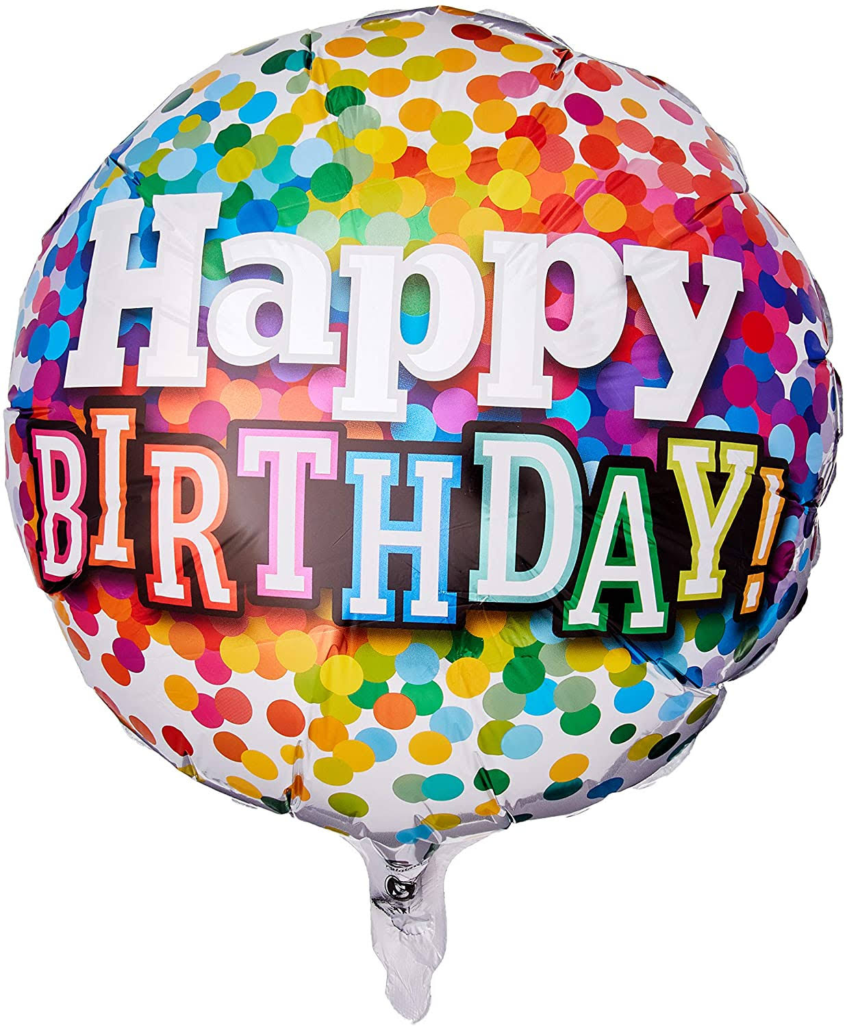Qualatex Birthday Rainbow Confetti Round Foil Balloon - 18"