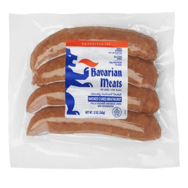 Bavarian Meats Smoked Cured Bratwurst Sausage Links 12 oz