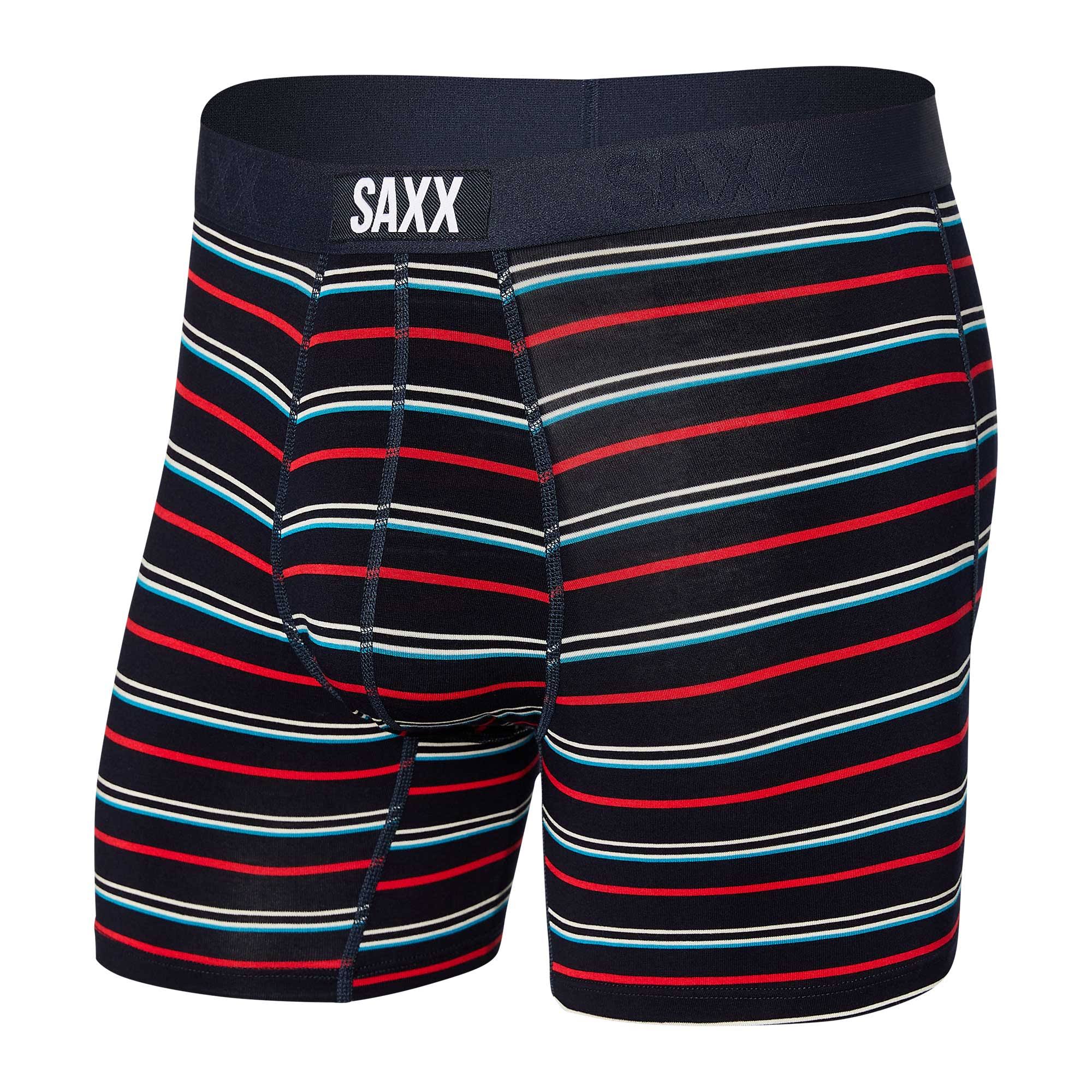 Saxx Vibe Modern Fit Boxer Brief - Medium, Ink Coastal Stripe