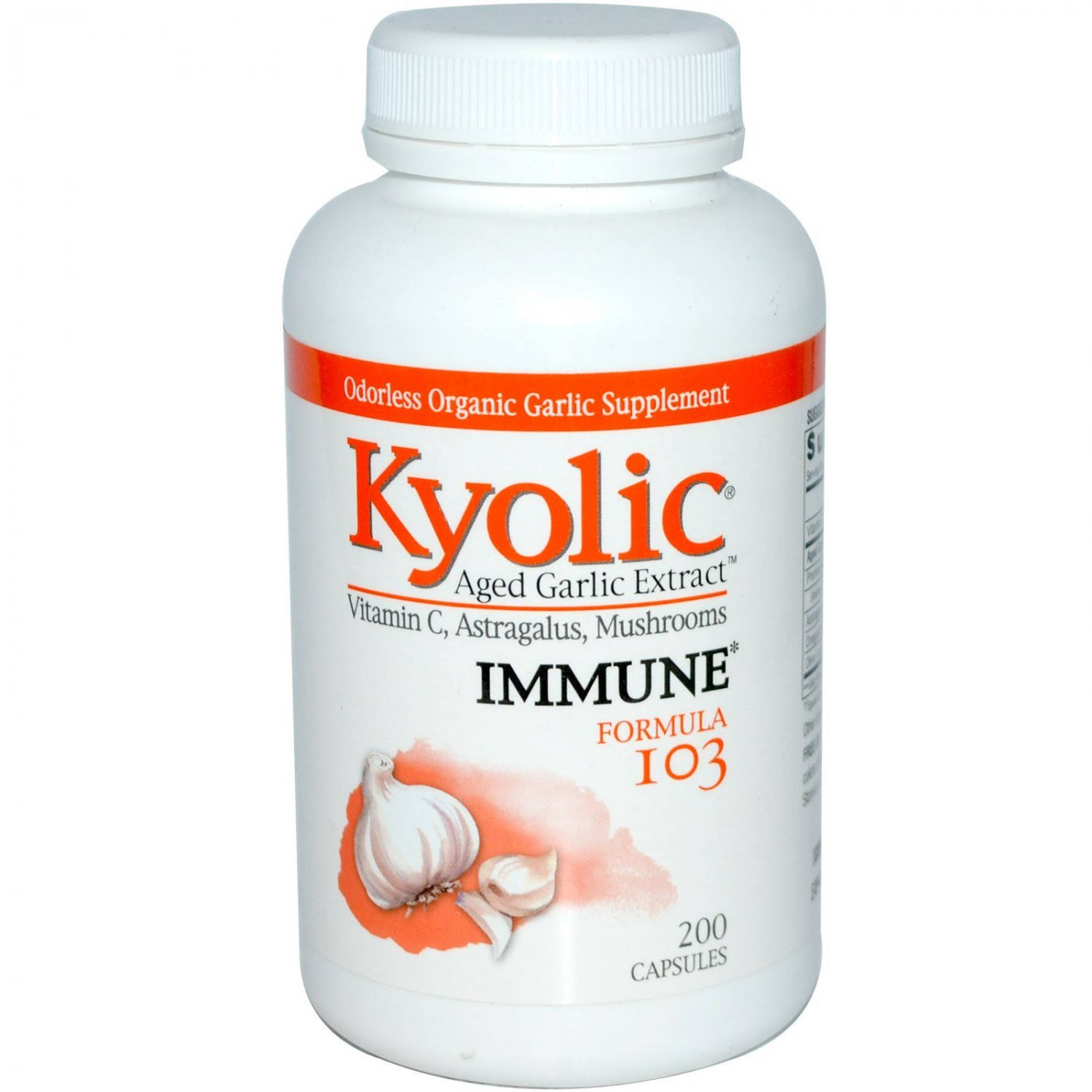 Kyolic Aged Garlic Extract Immune Formula Supplement - 200 Capsules