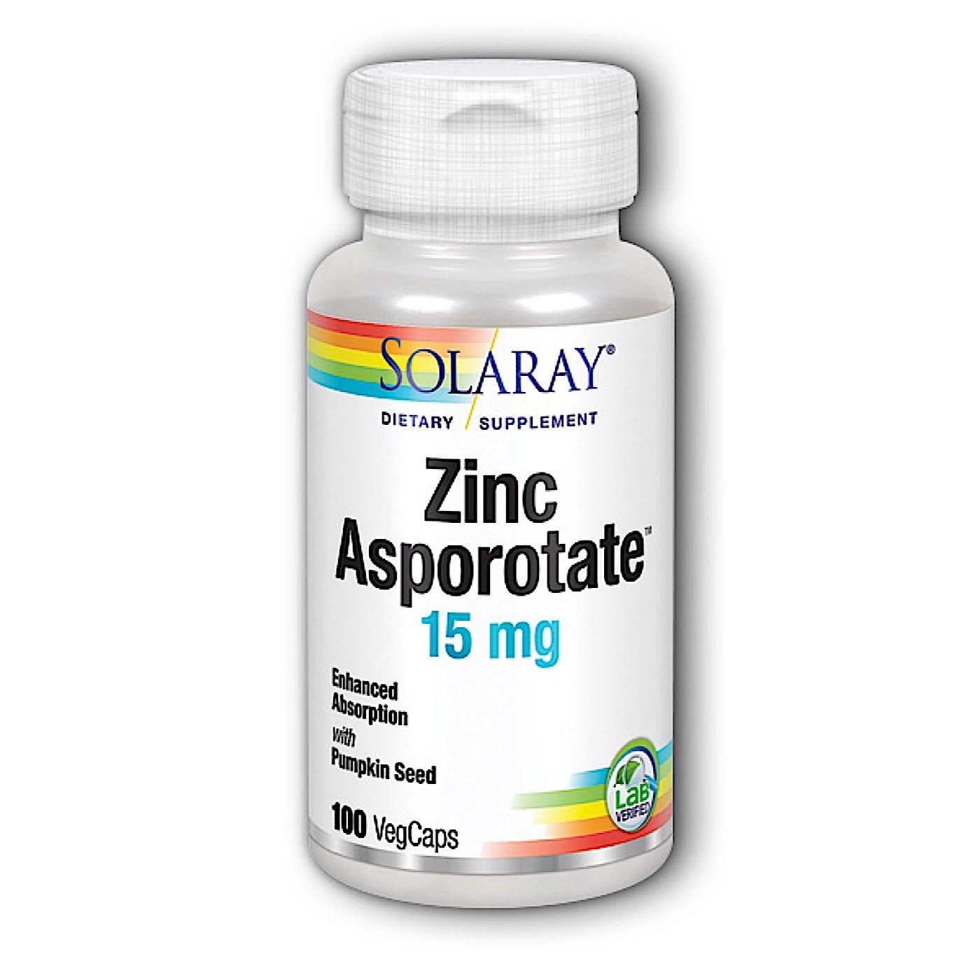 Solaray Zinc Asporotate - 100 Caps