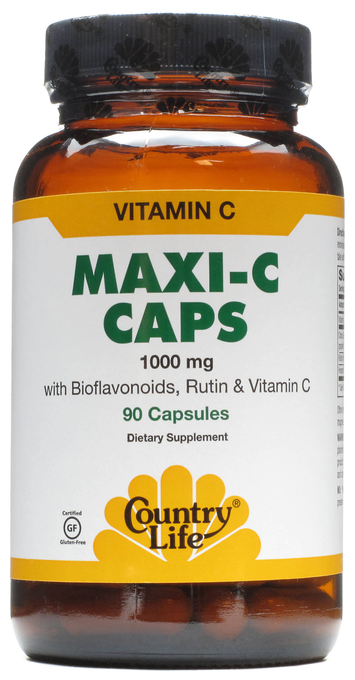 Country Life Maxi C Caps 1000mg with Rutin and Bioflavonoids - 90 count