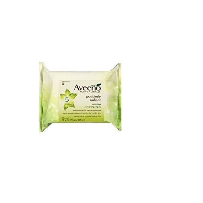 Aveeno Active Naturals Positively Radiant Makeup Removing Wipes - 25pcs