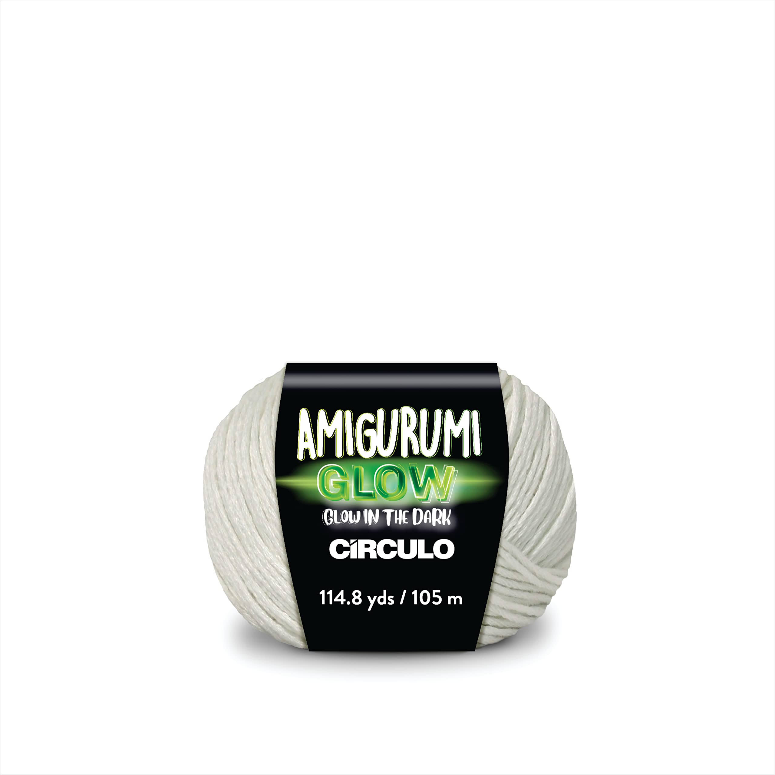 Círculo Amigurumi Glow Yarn Glow in The Dark - 100% Polyester – Fingering (Pack of 1 BALL)