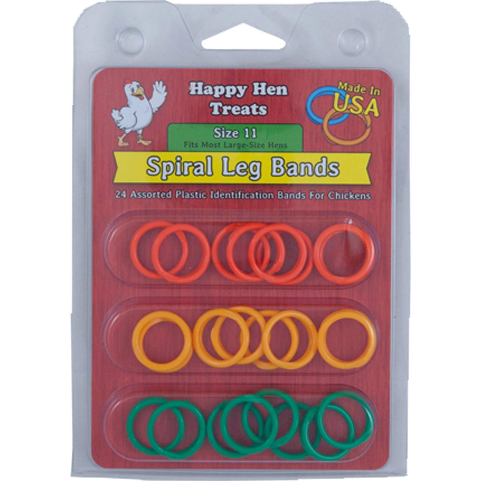 Happy Hen Spiral Leg Bands Use to Identify Age of Your Chickens - 26 Count, Size 11