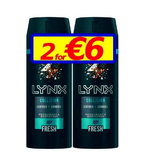 Lynx Collision Leather & Cookies Body Spray Twin Pack