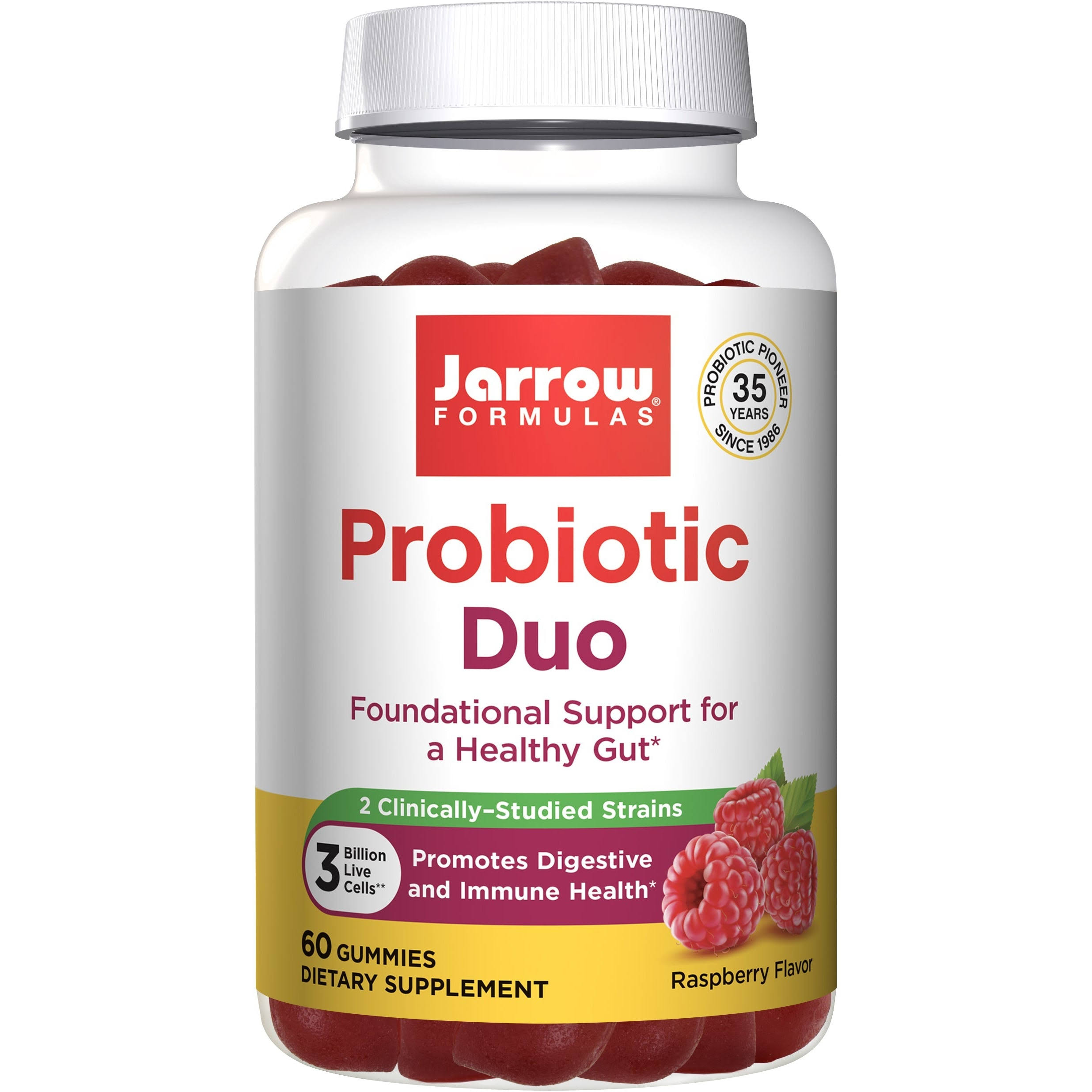 Jarrow Formulas Probiotic Duo, Raspberry - 60 gummies